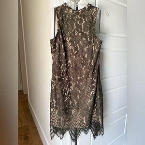 Love, FIRE Olive Green Lace Dress Medium
